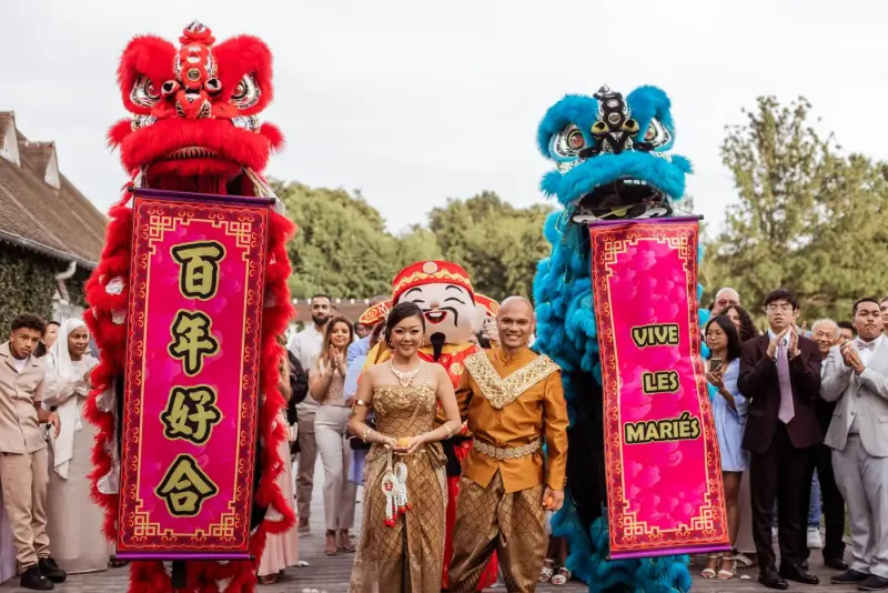 Danse du lion pour mariage asiatique à Paris et en Île-de-France